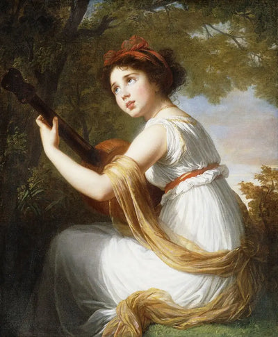 Julie Le Brun jouant de la guitare - Élisabeth Vigée Le Brun - Alpha Reproduction