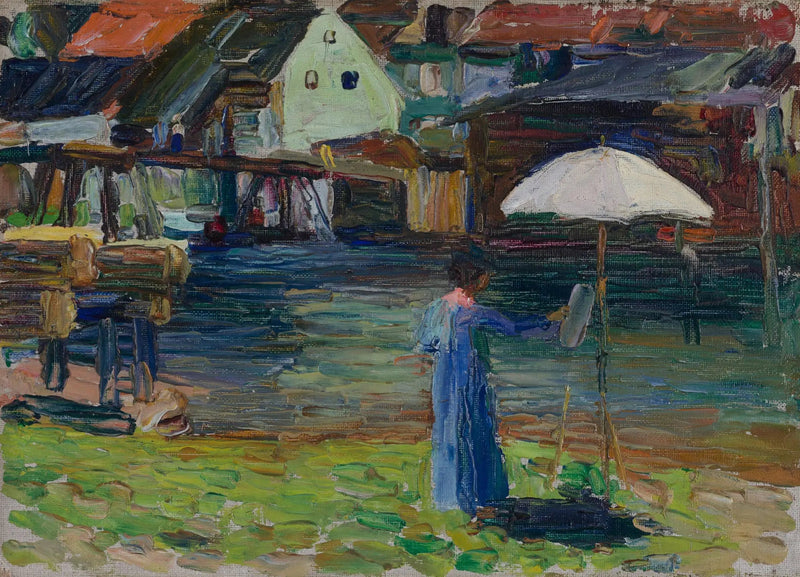Kallmünz - Gabriele Münter tablosu I - Vassily Kandinsky