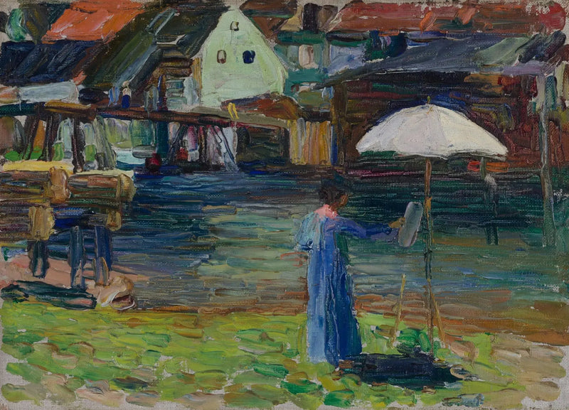 Kallmünz - Gabriele Münter tablosu I - Vassily Kandinsky