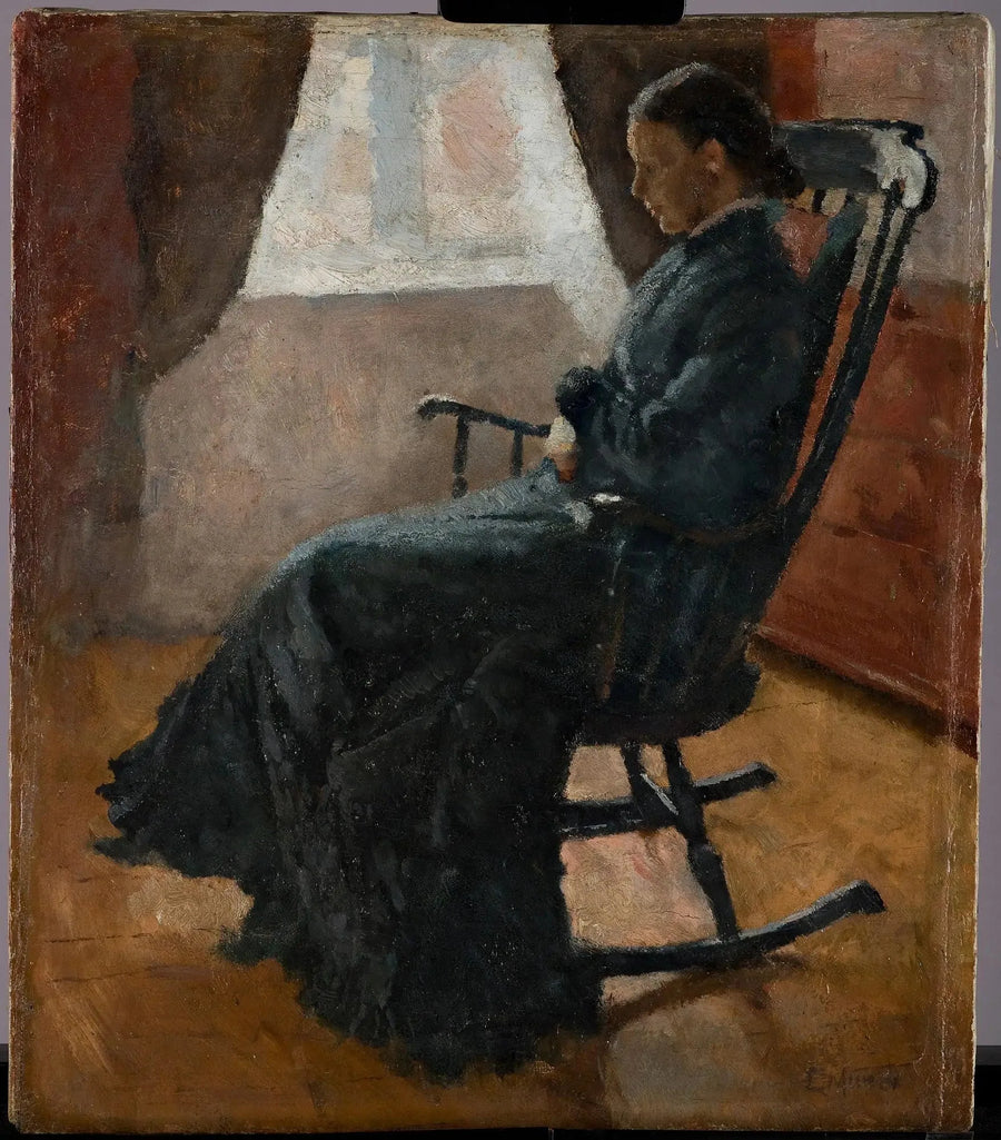 Karen Bjølstad sallanan bir sandalyede - Edvard Munch