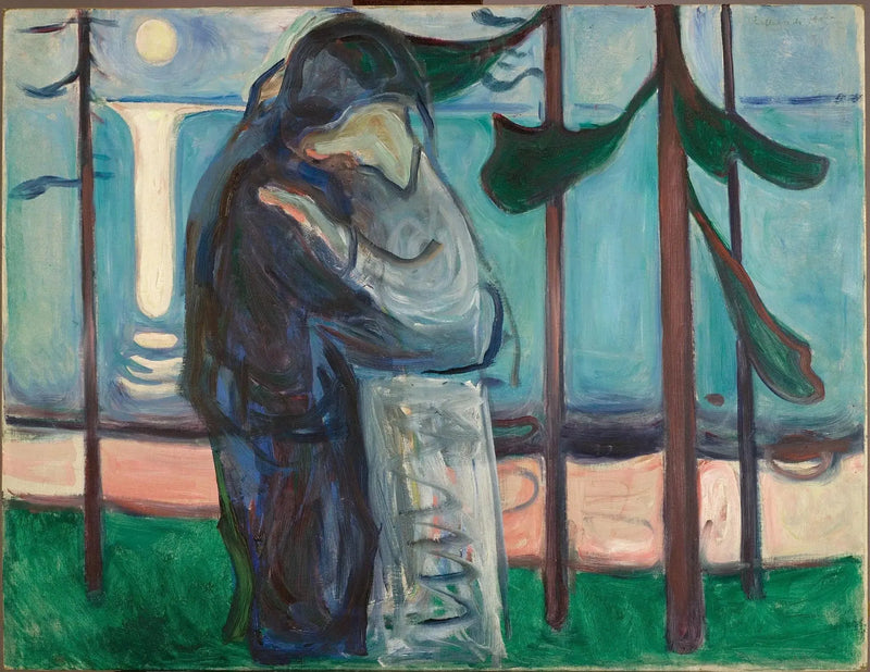 Ay Işığında Kıyıda Öpüş - Edvard Munch