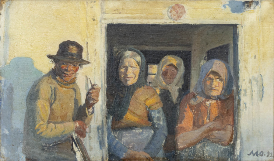 Kristoffer ve kapıdaki kadınlar. - Michael Peter Ancher