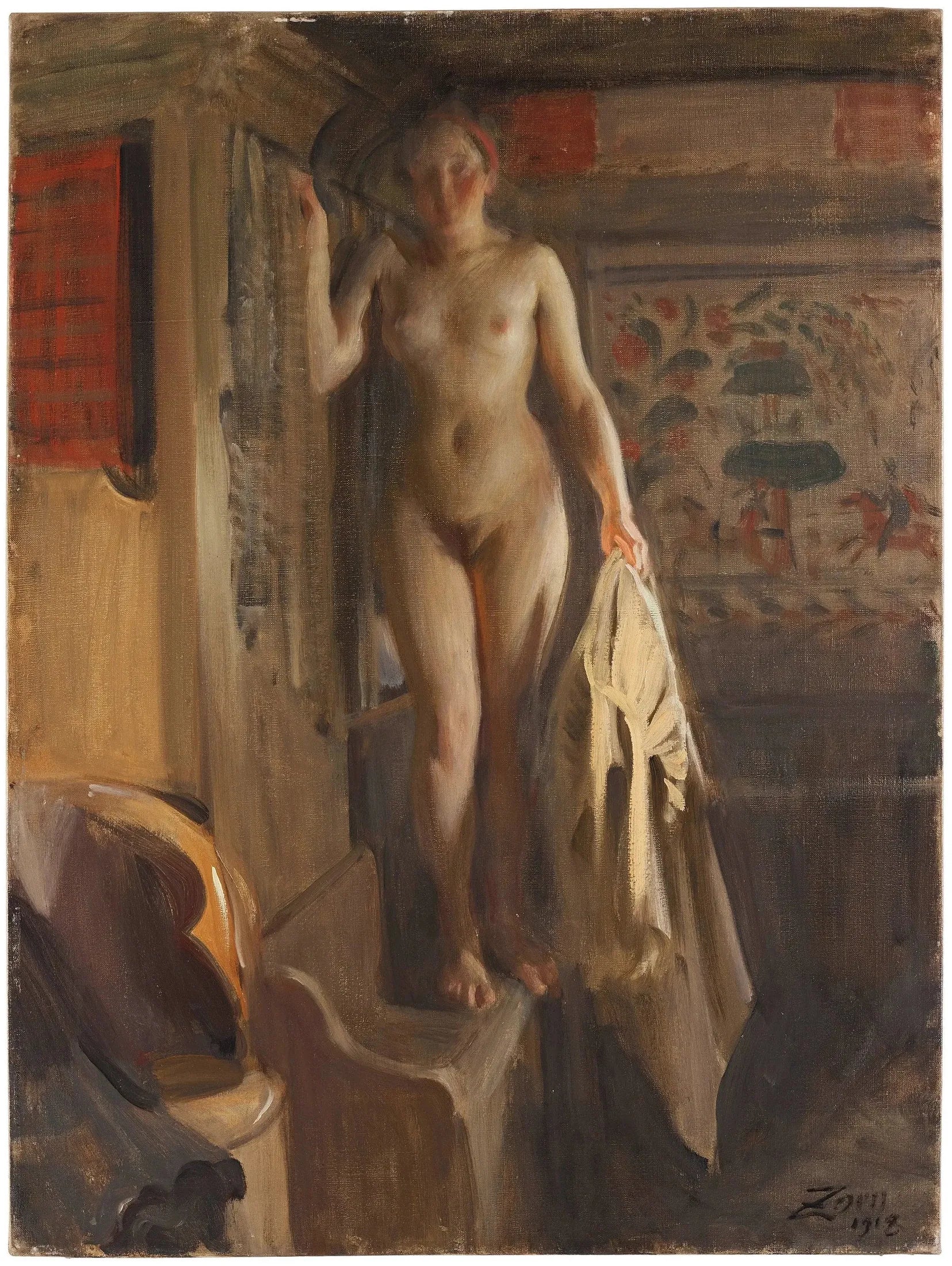 Kuvåsängen - Anders Zorn image 1 reproduction artisanale de tableau