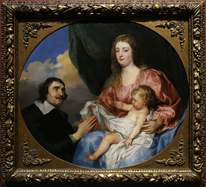 Abbé Scaglia Meryem Ana ve Çocuk'u Taparken - Antoine van Dyck