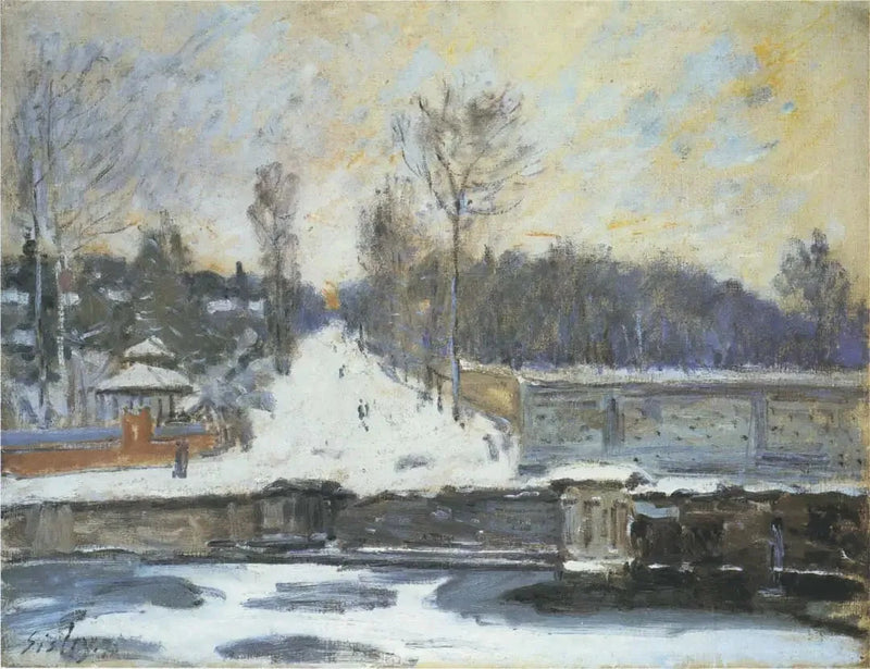 Marly Su Kenarı, Kış - Alfred Sisley
