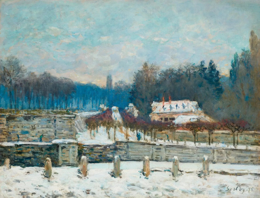 Marly-le-Roi Su Sebili, kar veya Kış Günü Marly - Alfred Sisley
