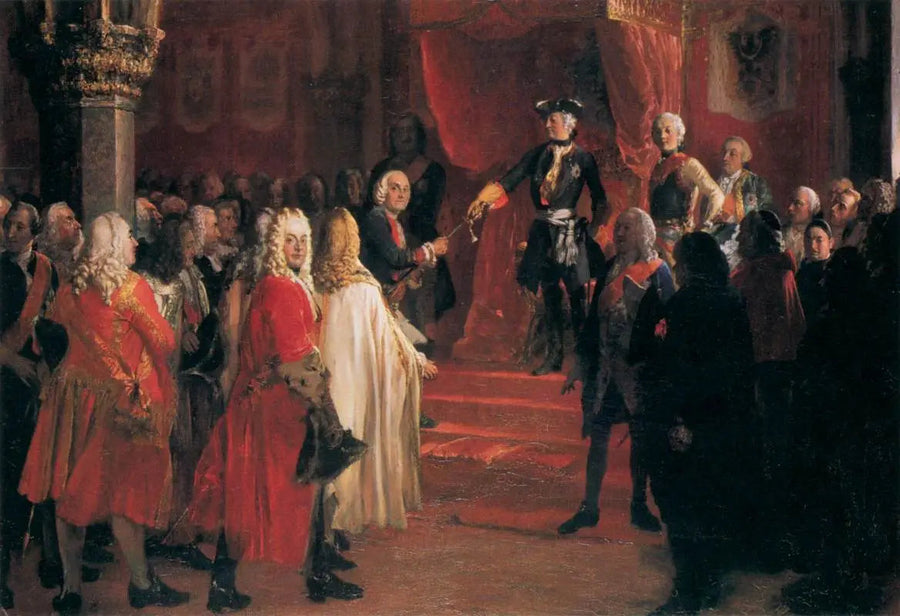 Fransa'nın Breslau'daki Silésie Meclisi'nin Friedrich II'ye bağlılığı - Adolph von Menzel