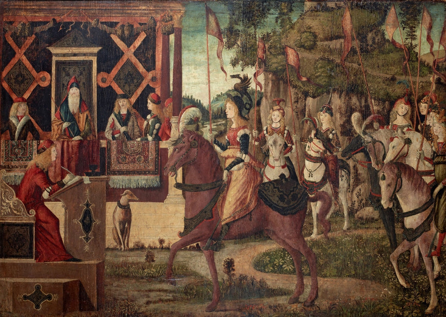 Hippolyte'in, Amazone kraliçesi'nin, Thésée'ye, Atina kralına gönderdiği elçilik - Vittore Carpaccio