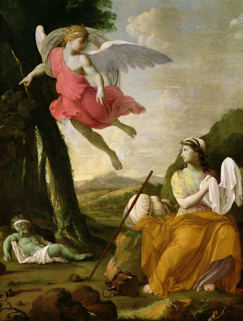 Rabbin Meleği, Agar'da Çöl'de Görünüyor - Eustache Le Sueur
