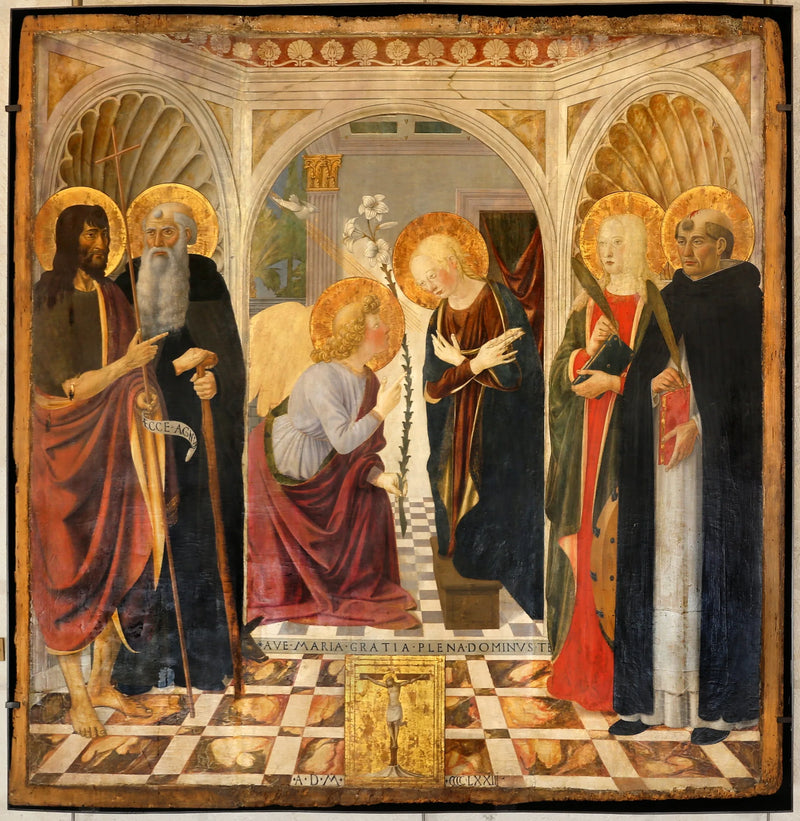 Duyuru, dört aziz arasında - Cosimo Rosselli