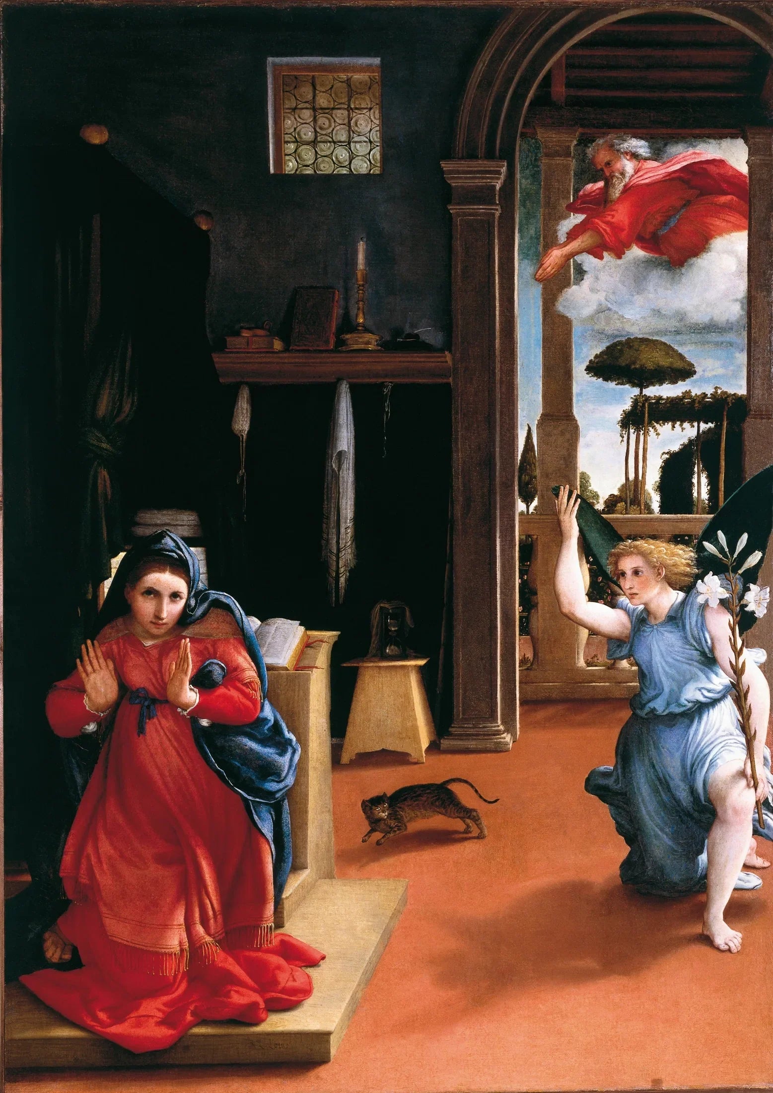L'Annonciation - Lorenzo Lotto image 1 copie de tableau peinte à la main