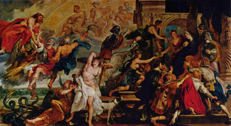 Henri IV'ün Apoteozu ve Kraliçe'nin Vekâletinin İlanı, 14 Mayıs 1610 (Louvre) - Peter Paul Rubens
