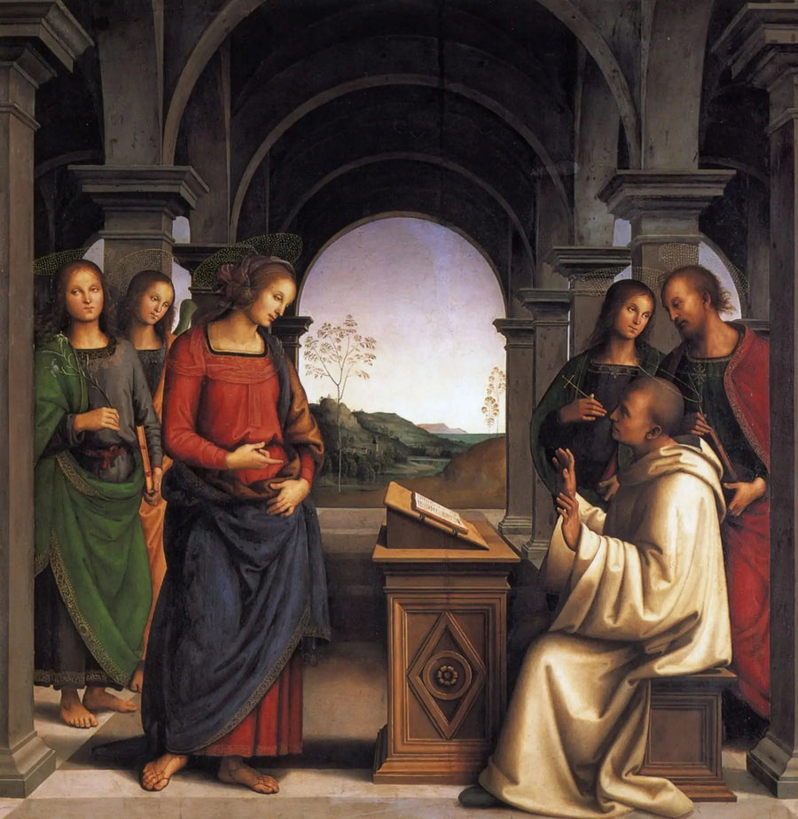 Meryem Ana'nın Saint Bernard'a Görünüşü - Pietro Perugino