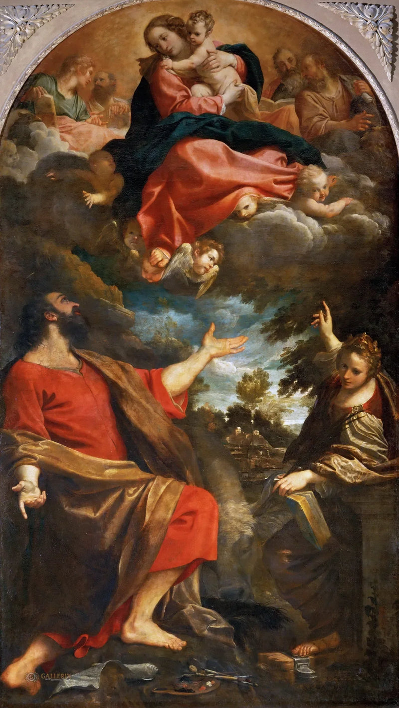 Meryem Ana'nın Aziz Luka ve Aziz Catherine'e Görünüşü - Annibale Carracci