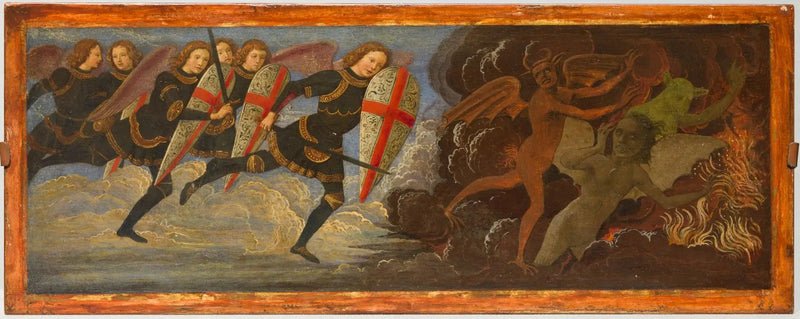 Başmelek Saint Michel ve Şeytanla Savaşan Melekler - Domenico Ghirlandaio