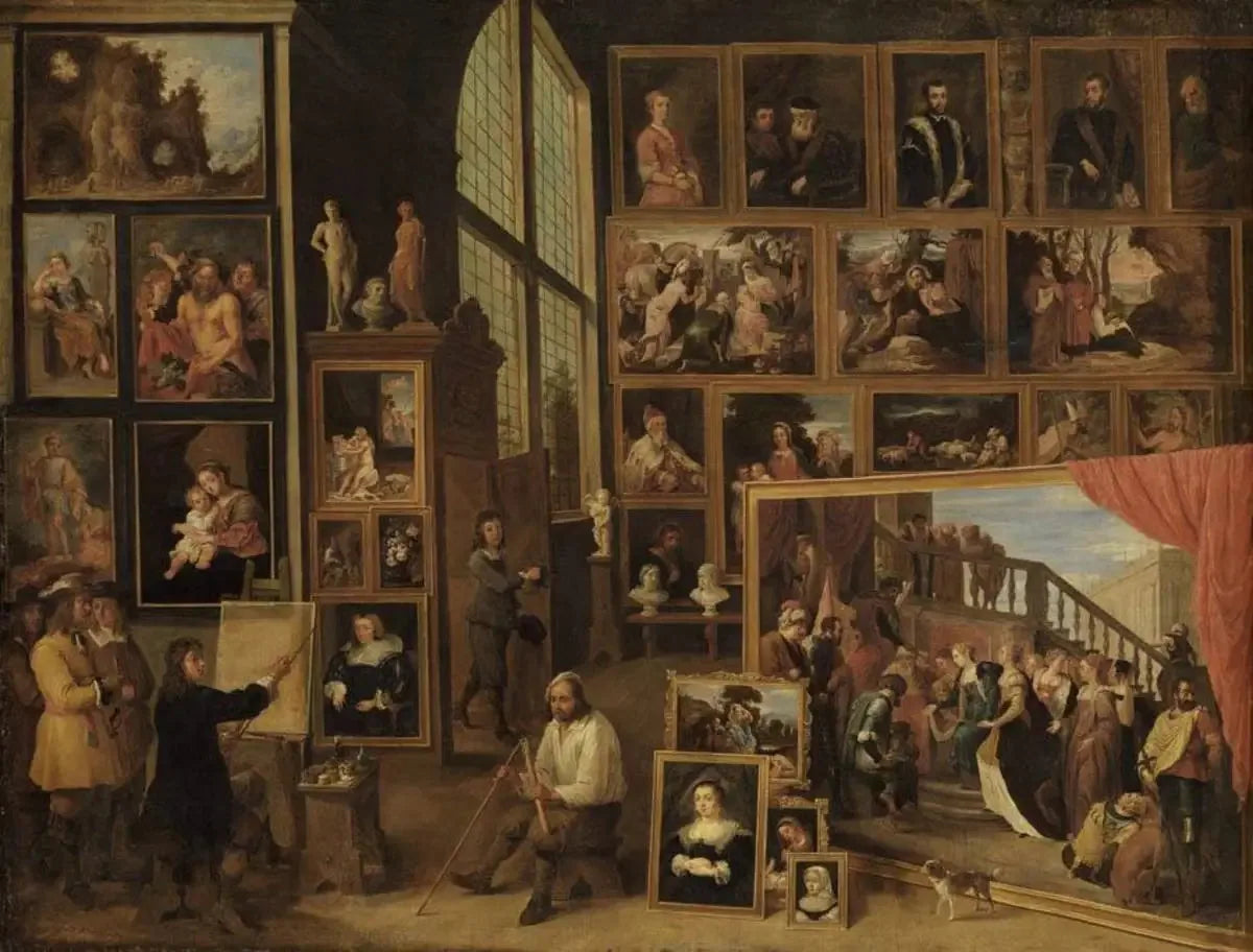 L'Archiduc Léopold-Guillaume dans sa galerie à Bruxelles (I) - David Teniers le Jeune image 1 copie de tableau peinte à la main
