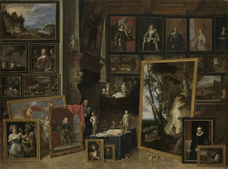 Brüksel'deki Galerisinde Prens Léopold-Guillaume (II) - David Teniers genç