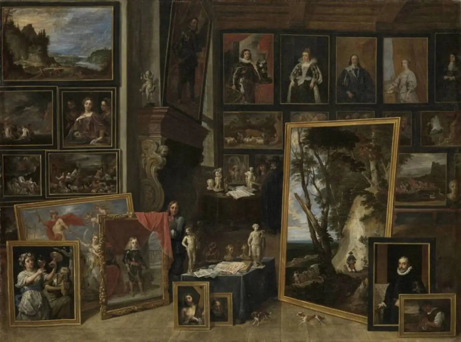 Brüksel'deki Galerisinde Prens Léopold-Guillaume (II) - David Teniers genç