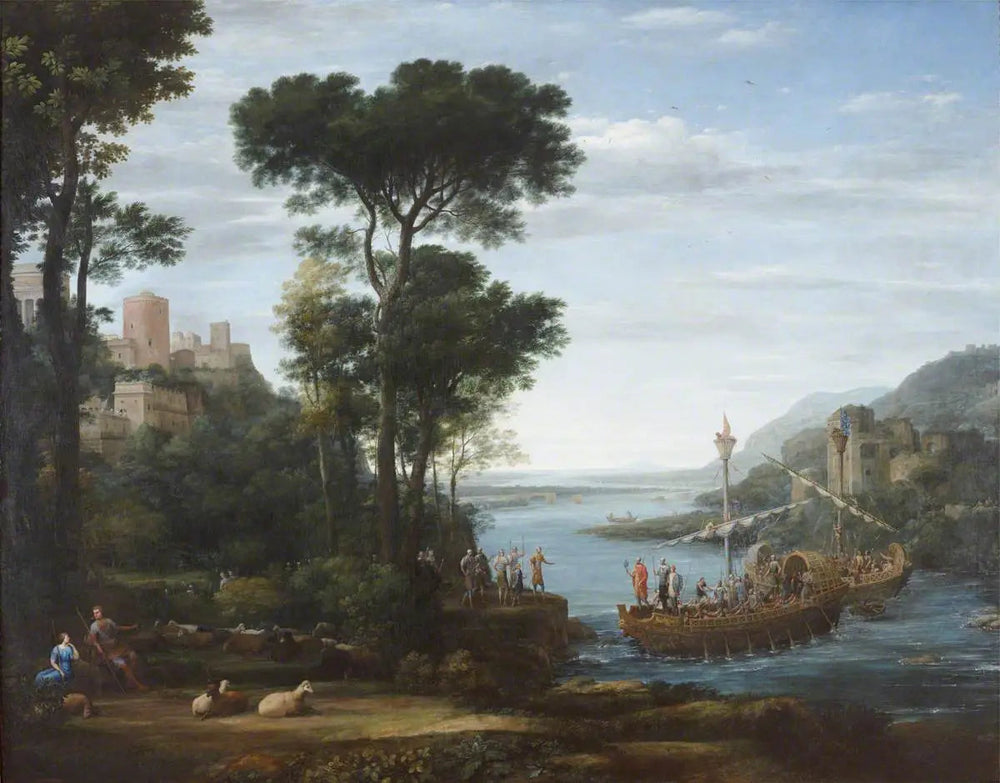 L'arrivée d'Énée à Pallanteum - Claude Lorrain image 1 reproduction de peinture à l’huile