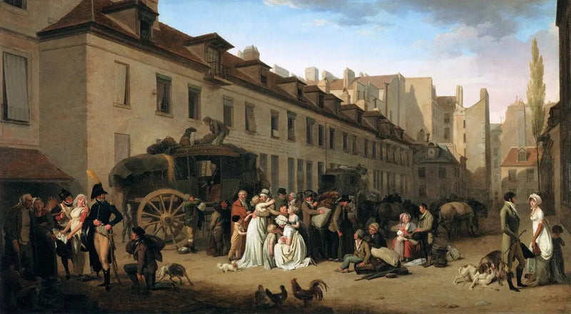 Louis-Léopold Boilly - Bir Posta Arabasının Varışı, Postane Avlusunda