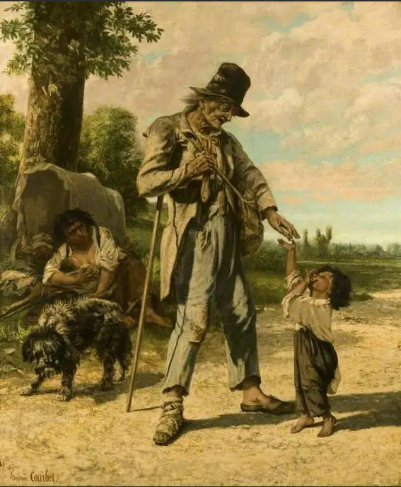 Bir Dilencinin Sadakası Ornans'ta - Gustave Courbet