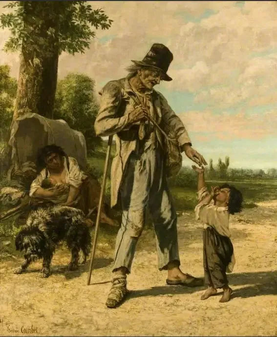 Bir Dilencinin Sadakası Ornans'ta - Gustave Courbet