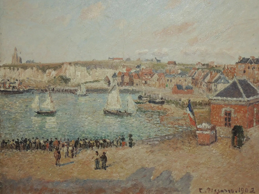 Dieppe Ön Limanı, öğleden sonra, güneş - Camille Pissarro