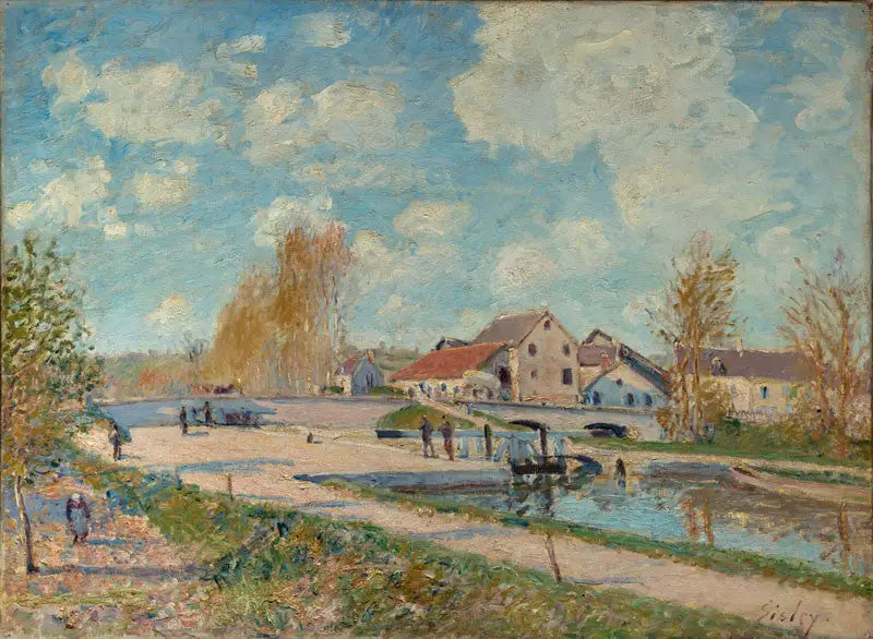 Bourgogne Kanalı'ndaki Moret, Bahar - Alfred Sisley