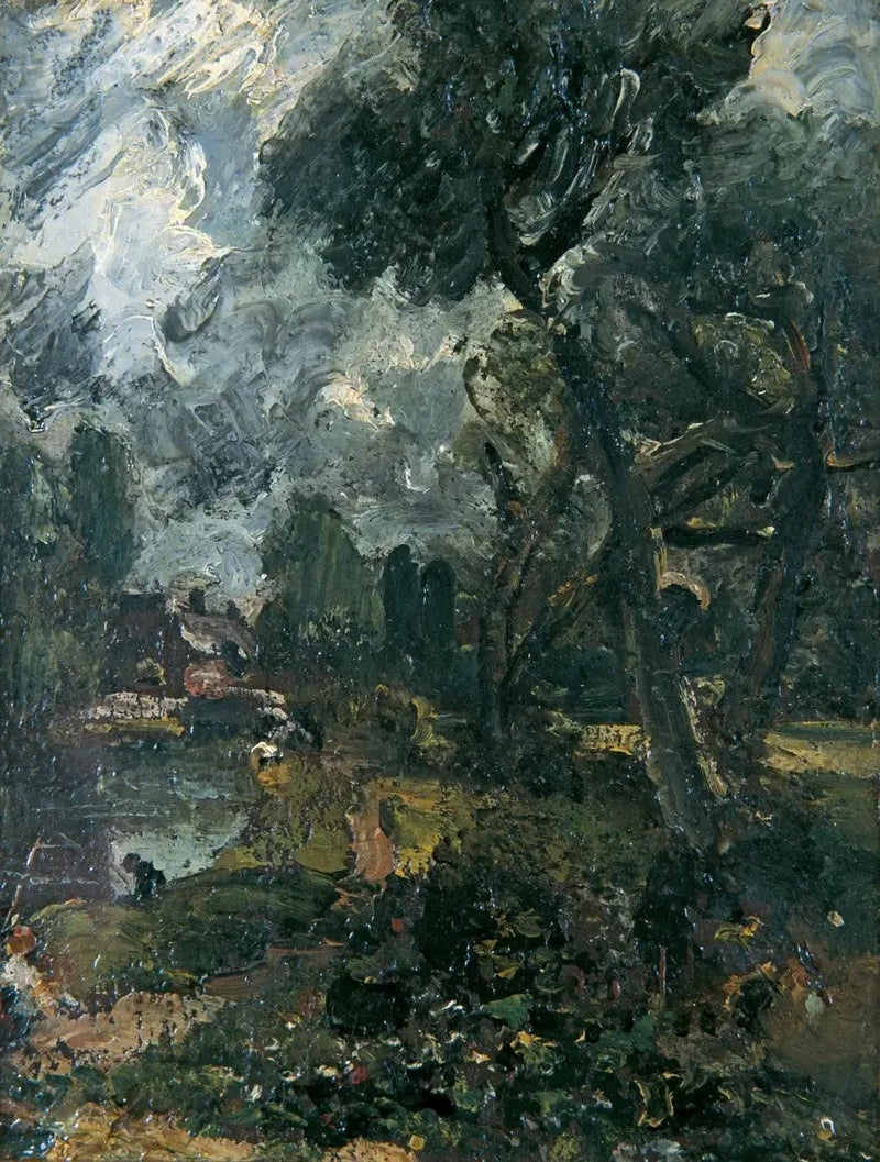 Flatford kanalı köprüden görünüm - John Constable
