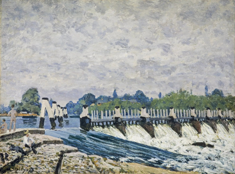 Hampton Court yakınlarındaki Molesey Seti, sabah etkisi - Alfred Sisley