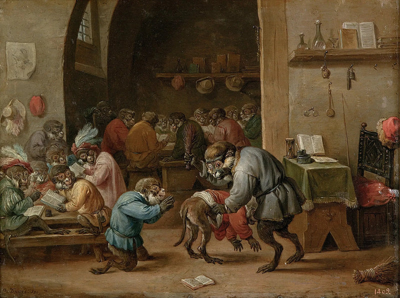 maymunlar okulu - David Teniers genç