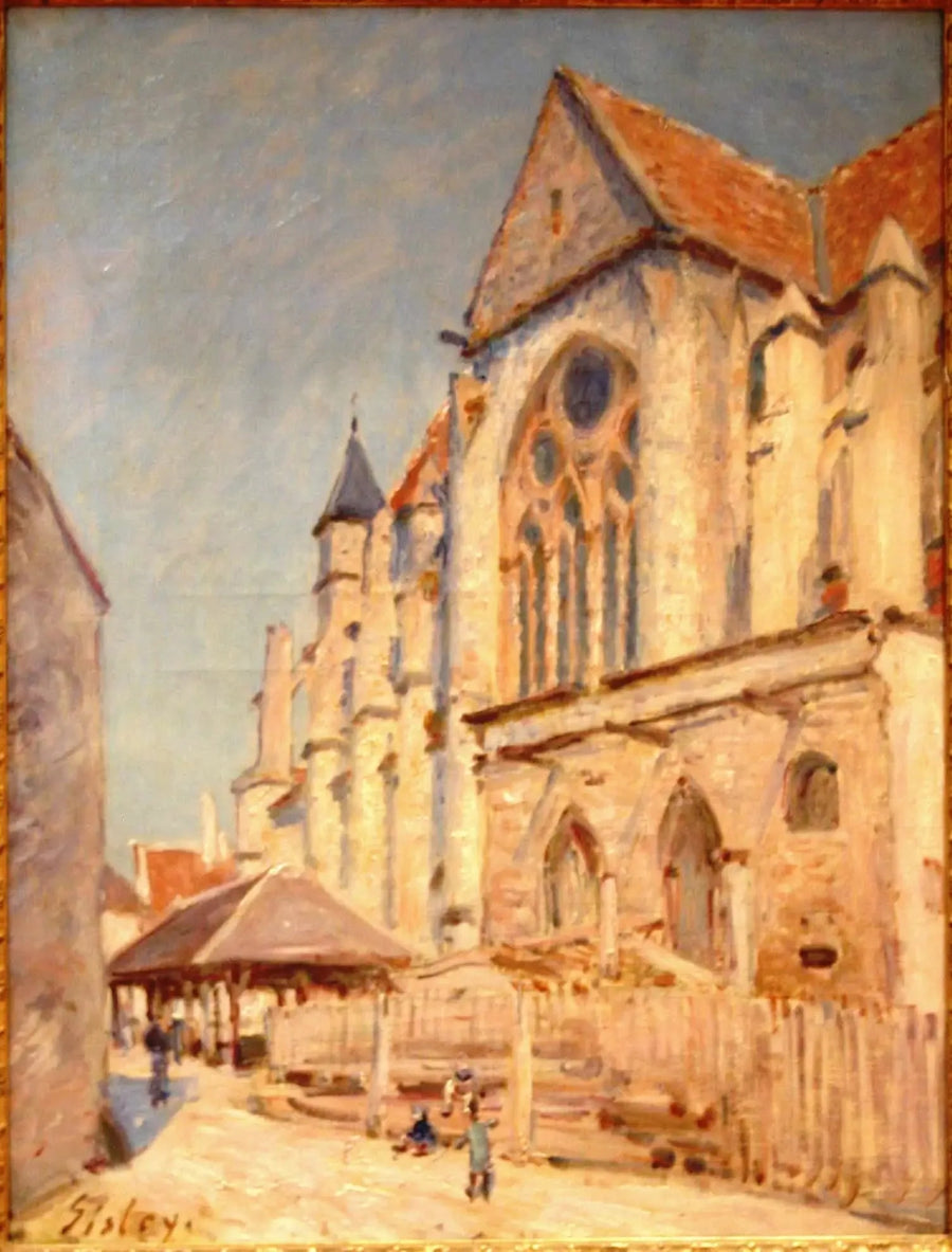 Moret Kilisesi ve Eski Pazar - Alfred Sisley