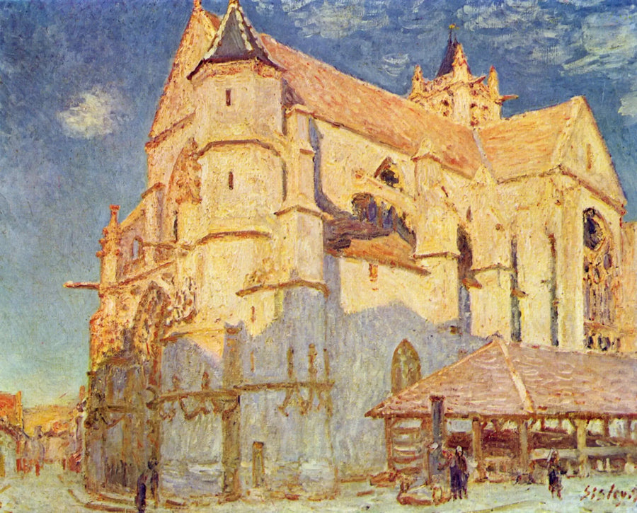 Moret Kilisesi (tam güneş) - Alfred Sisley