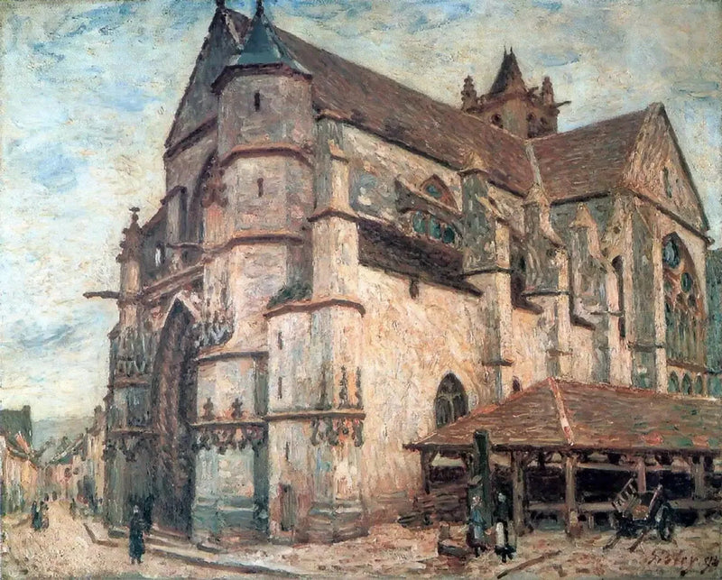 Moret Kilisesi, donma zamanı - Alfred Sisley