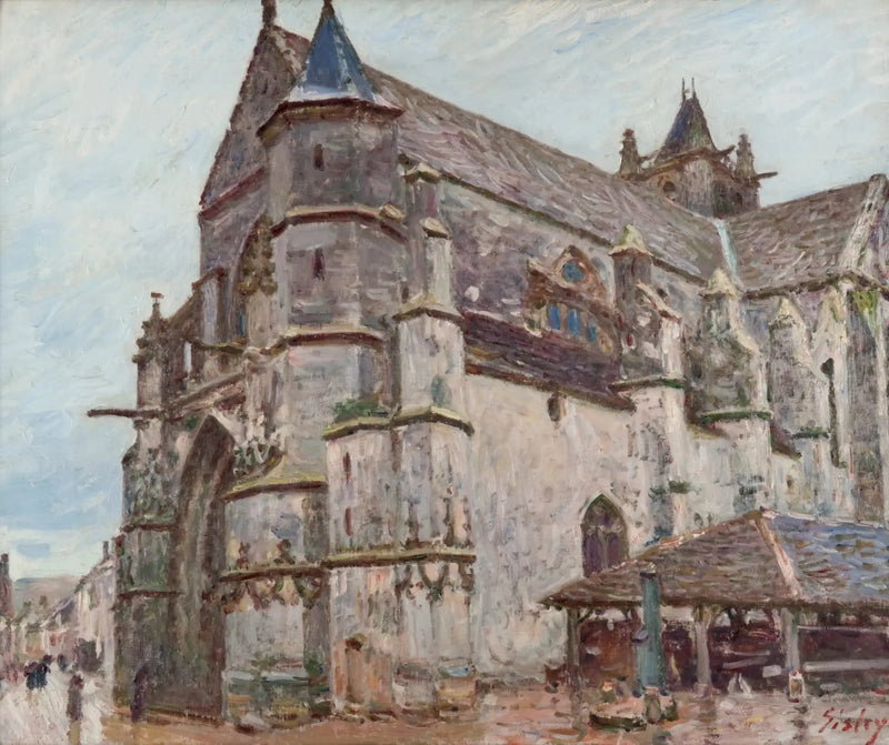 Moret Kilisesi, yağmurlu hava, sabah - Alfred Sisley