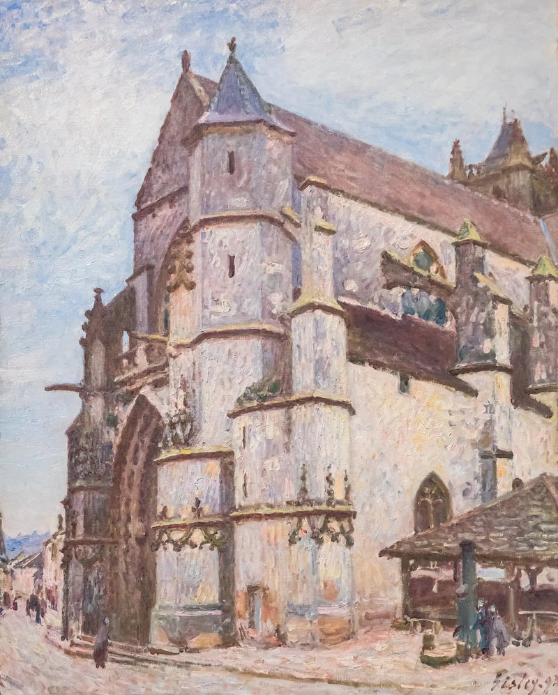 Moret Kilisesi, sabah yağmurlu - Alfred Sisley