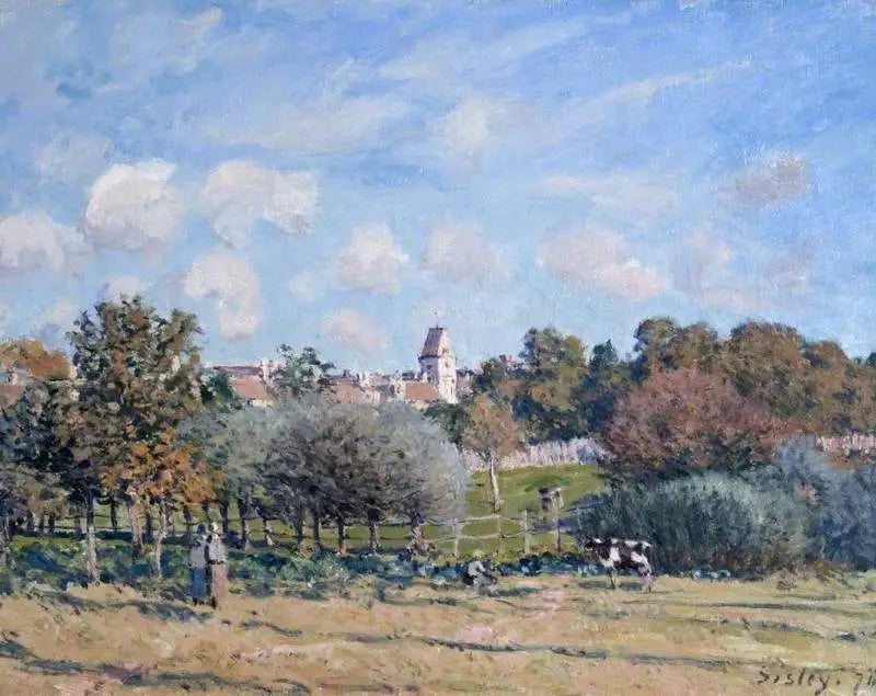 Noisy-le-Roi Kilisesi, sonbahar etkisi - Alfred Sisley