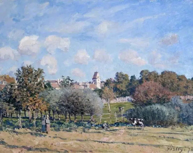 Noisy-le-Roi Kilisesi, sonbahar etkisi - Alfred Sisley