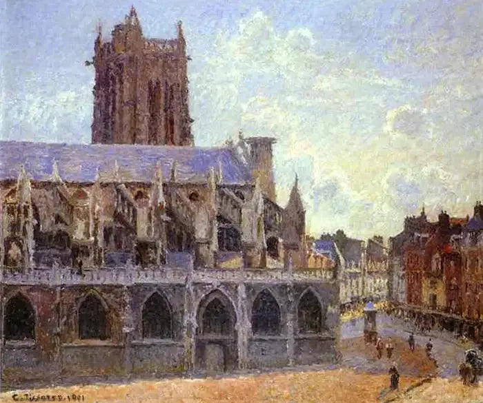 Dieppe'deki Saint-Jacques Kilisesi - Camille Pissarro