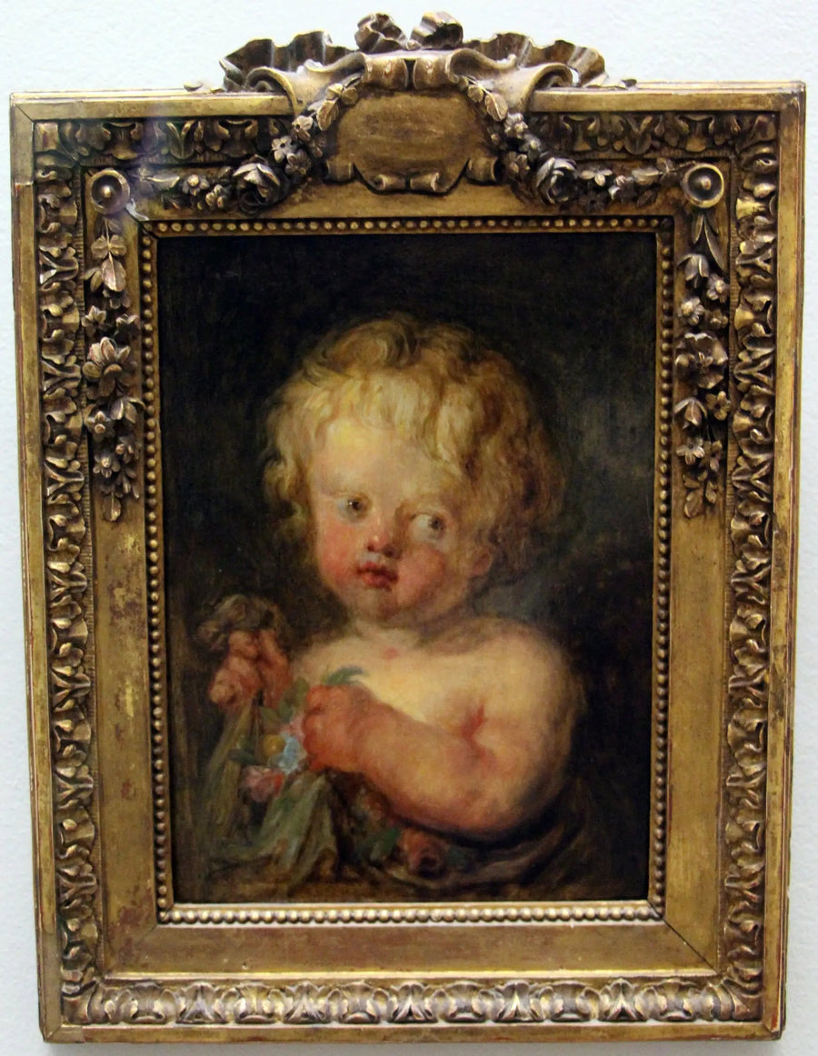 Çiçeklerle Çocuk - Jean-Honoré Fragonard
