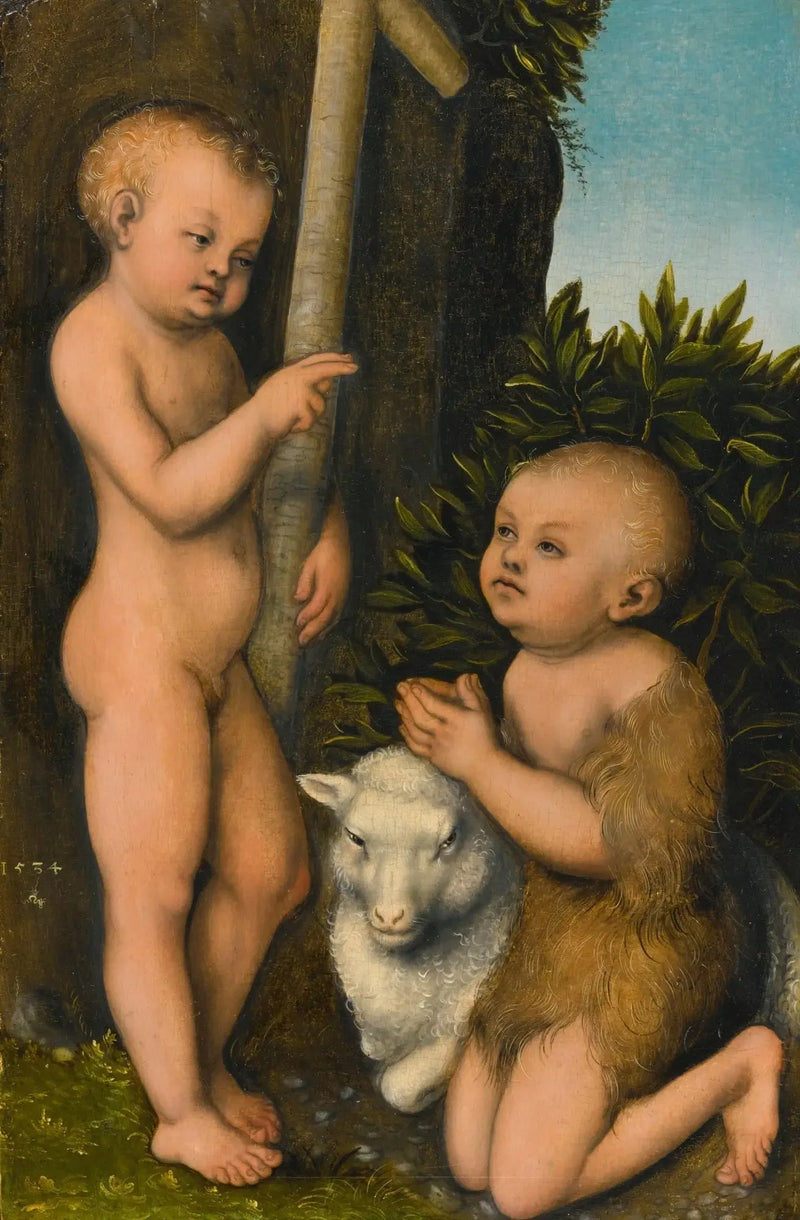 İsa Çocuk, Aziz Yahya Vaftizci Çocuk tarafından sevilen - Lucas Cranach the Elder