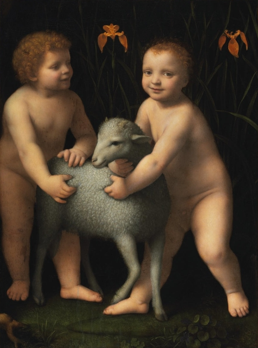 İsa Çocuk ve küçük Vaftizci Yahya, bir kuzu ile - Bernardino Luini