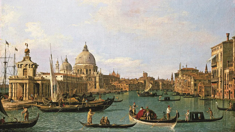 Kanal Grande girişleri Punta della Dogana ve Santa Maria della Salute - Canaletto