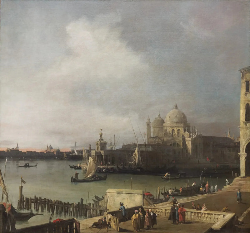 Büyük Kanal Girişi, Santa Maria della Salute ve Giudecca Kanalı ile birlikte, Môle'nin batı ucundan görünüm - Canaletto
