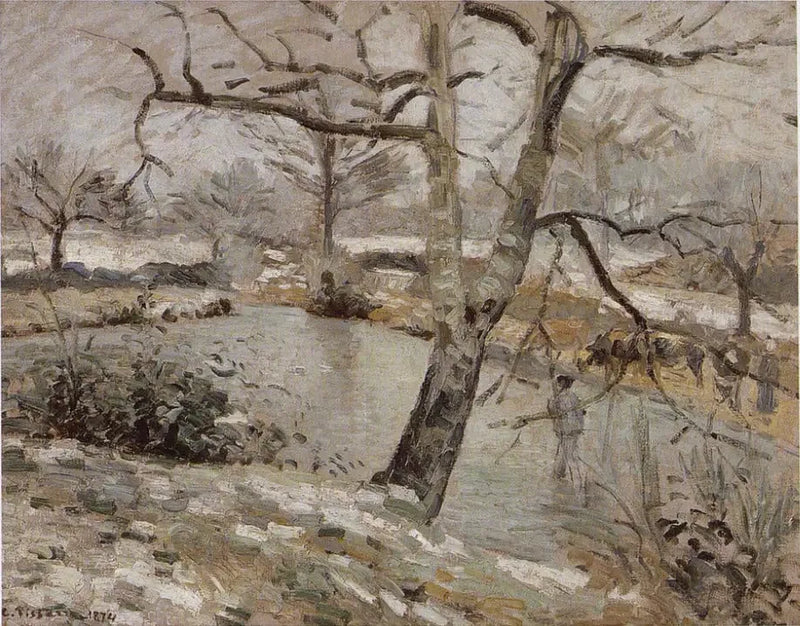 Montfoucault Göleti, kış etkisi - Camille Pissarro