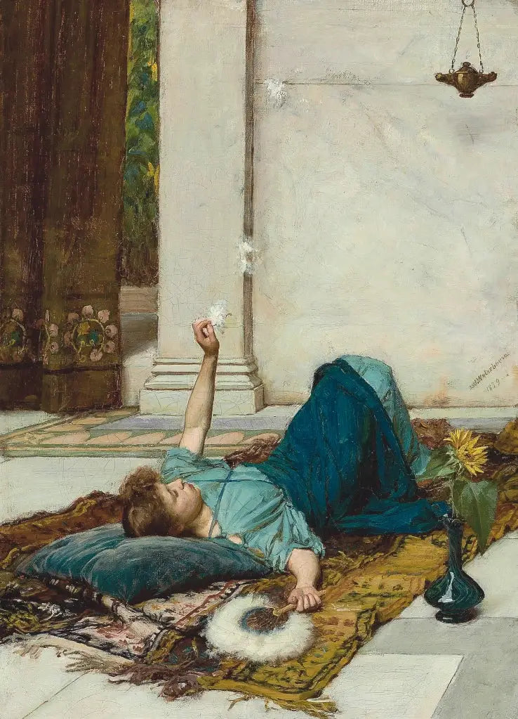 Beyaz Tüyler ile Fan - John William Waterhouse