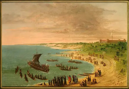 Ontario Gölü'nde Frontenac Kalesi'nden Ayrılan Sefer. 18 Kasım 1678 - George Catlin