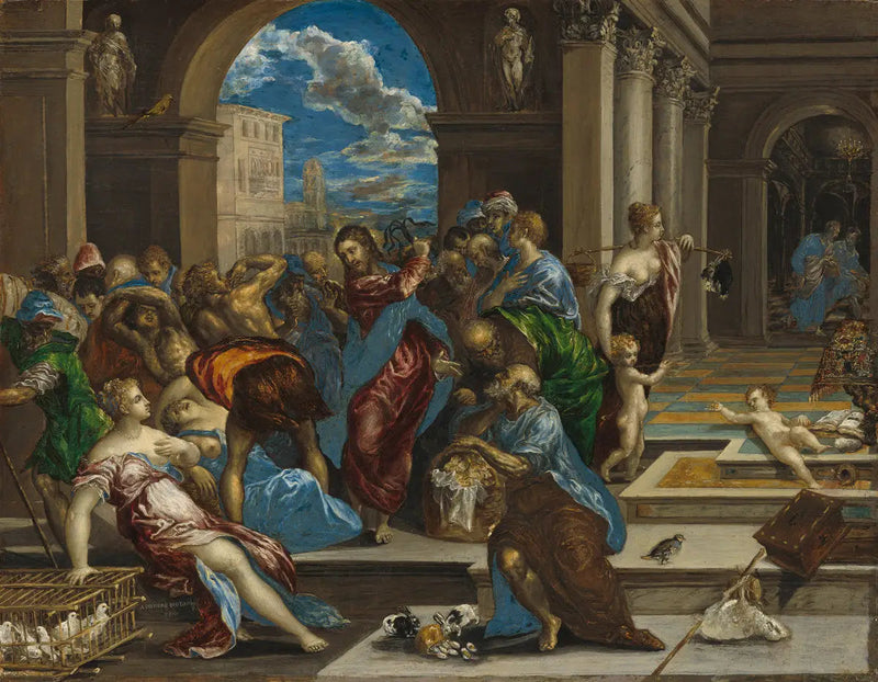 Tapınaktan Tüccarların Kovulması - El Greco