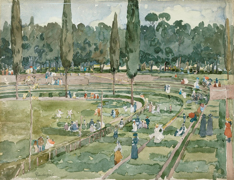 Hipodrom (Piazza Siena, Jardins Borghèse, Roma) - Maurice Prendergast