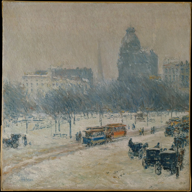 Union Meydanı'nda Kış - Childe Hassam